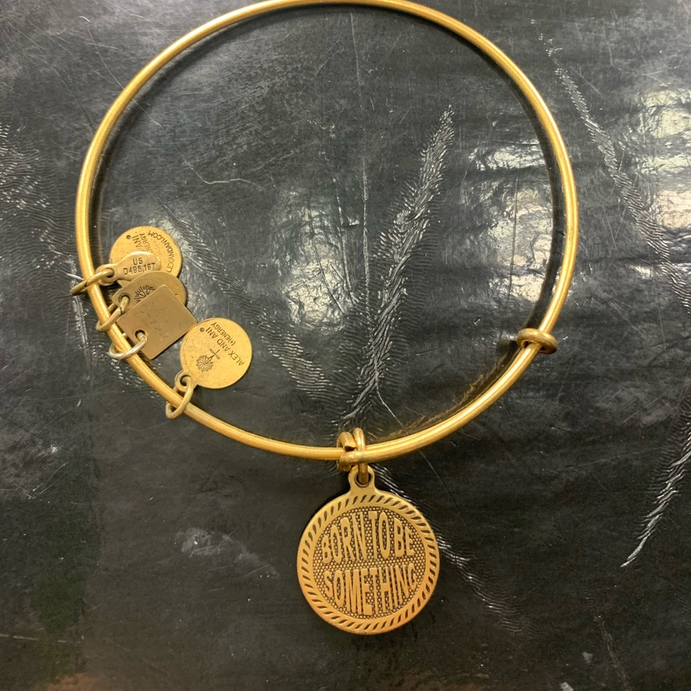 Alex and Ani gold charm bracelet.